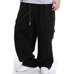 4 Colours Mens Pants Retro Elastic Waist Overalls Trousers Hip-hop Style Casual Sports Fashion