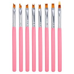 8PC/Set DIY Nail Brush Painting Pen Various Shapes Designs Draw Lines Flowers Patterns Manicure Nail Art Tools