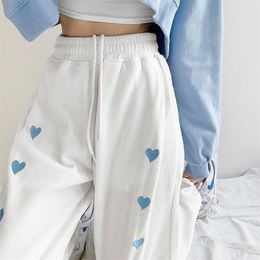 Мода высокая талия прямая брюка сплошной цвет случайных корейских брюк свободных мясных панталонов корейский стиль Joggers 211224