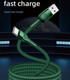 3ft 6ft 10ft 3A Type C Micro USB Braided Alloy Cables Durable High Speed DATA Charging cable For Android Mobile Phone