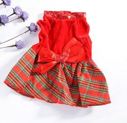 Dog Apparel Pet Dogs Cats Clothes Red Plaid Dress Supplies Breathable Puppy XXS-L Dresses