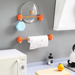 Towel Racks 1 Set PP Bathroom Hardware Black Coat Hook Rail Bar Rack Plank Tissue Paper Holder Accessories