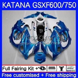 Body Kit For SUZUKI KATANA GSXF750 GSXF 600 750 CC GSX600F 03 04 05 06 07 New blue white 18No.58 600CC GSX750F GSXF-750 GSXF600 750CC 2003 2004 2005 2006 2007 OEM Fairings