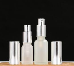 2021 10 20 25 30 50ML Glass Frosted Perfume Pump Atomizer With Silver Gold Refillable Fine Mist Glass Spray Empty Bottle Travel Size