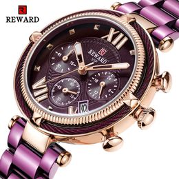 REWARD Top Brand Luxury Women Watches Fashion Steel Strip Quartz For Montre Femme Ladies Wrist Relogio Feminino 210616