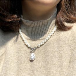 Imitaiton Pearl Beaded Necklaces Women Irregular Pendant Necklace Jewelry Gift