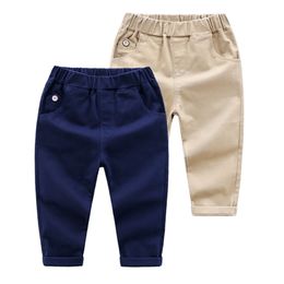 Cotton Pants for 3-8 Years Old Boys Solid Girls Casual Sport Pants Kids Children Trousers 210306