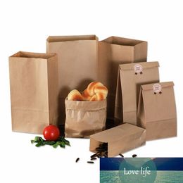 10pcs Kraft Paper Bags Brown Paper Food Gift Bags Sandwich Bread Dried Fruits Cookie Baking Candy Bags Party Wrapping Gift