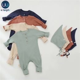Boy Sets Infant Autumn NewBorn Baby Rompers Ribbed Kids Jumpsuit Pyjamas Winter New Born Boys Clothes 210309