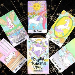 Crystal Unicorn with PDF Instructions New Divination Fate Oraclese Tarot Deck Board Game 78 Cards Beginners