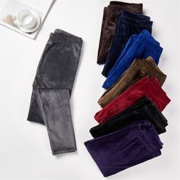 Warm Pants Knit Autumn Winter Fashion Plus Thick Velvet Double Sided Cashmere Leggings High Waist Thermal 210925