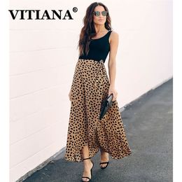 VITIANA Women Sexy Party Long Skirt Summer Female Beach Elegant Lace Up Ankle-Length Black Midi Skirts Casual Womens Streetwear 210310