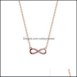 Pendant Necklaces & Pendants Jewelry Delicate 925 Sterling Sier Infinite For Women Zircon Chain Personalized Necklace Gift Ins Collares Fore