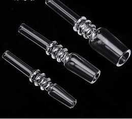 2021 Quartz Tip For Nectar Collector 10mm 14mm 18mm Joint Dab Straw Drip Tips Domeless Real Quartz Nail Dab Rig Glass Water Bong