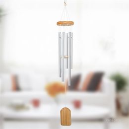 Home Pine metal small 6-Tube Pendants wind chime Nordic pastoral Aluminium tube balcony decoration door decoration gift rising winds chimes outdoor hanging ZC373