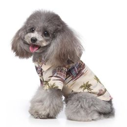Dog Apparel Fashion Luxury Pet Hawaiian Shirt Thin Spring/summer Cat Plaid Clothes
