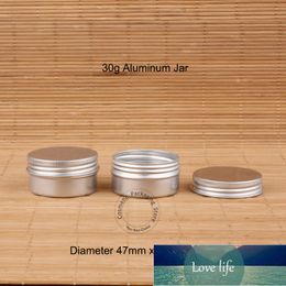 50pcs/Lot New 30g Aluminium Cream Jar 30 Gramme Metal Facial Cream Jar 1 OZ Silver Cap Tin 30ml Cosmetic Container Small Bottle Factory price expert design Quality Latest