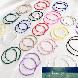 Colorful Exaggerate Big Smooth Circle Hoop Earrings Brincos Simple Party Round Loop Earrings 60mm for Women Jewelry Factory price expert design Quality Latest