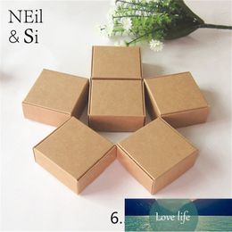 Brown Paper Gift Box Party Favor Candy Craft Cookies Handmade Soap Packaging Small Kraft Boxes Free