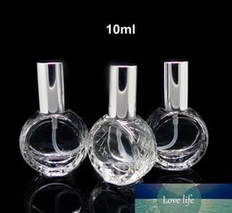 10pcs/lot 10ml Round Glass Perfume Bottle Transparent Empty Glass Spray Bottle Fragrance Bottles Atomizer Refillable