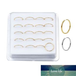 20pcs Silver Color Nose Ring Hoop - 24 Gauge Snug Nose Hoop Thin Nose Piercings Hoops - Piercing Rings set Factory price expert design Quality Latest Style Original