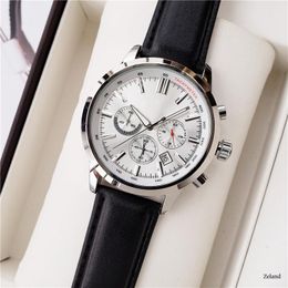 mens luxury watches quartz movement 44mm all dial work hugo chronograph designer clock leather band waterproof montre de luxe Bos watch 249x