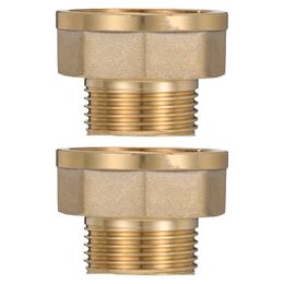 2pcs Threaded Brass Quick Connector Home Improvement Plumbing Pipe Hoses Connection Fitting Car Wash Pipe Quick Connect Joint