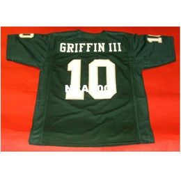 001 CUSTOM #10 ROBERT Gryphon III CUSTOM BAYLOR BEAR College Jersey size s-4XL or custom any name or number jersey