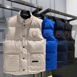 Men's Vests Classic Hip Hop Mens Vest Warm Designer Down Comfortable High Collar Quality Silk Nylon White Duck Padded Winter Outdoor Sports Jacket