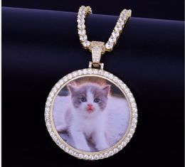 2021 Custom Made Photo Medallions Necklace & Pendant With Rope Chain Gold Silver Colour Cubic Zircon Men's Hip hop Jewellery