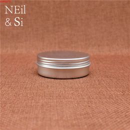 25g Cosmetic Aluminium Jar Refillable Lip Oil Batom Cream Small Tin Empty Travel set Silver Lotion Container Screw Capbest qualtity