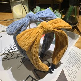 Winter Warm Knitted Headbands For Women Girls 2021 Fashion Bow Knotted Hairbands Hair Hoop Female Hair Accessories