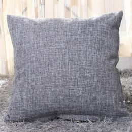 Cotton-Linen Pillows Covers Solid Burlap Pillow Case Classical Linen Square Cushion Cover Sofa Decorative RRD11596