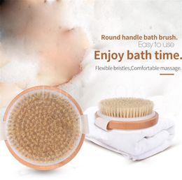 Natural bristles Bath brush Body Maasage No Handle Body Exfoliating SPA Hot Dry Skin Body Wooden Dry Brush DB556