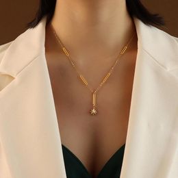 Chokers 2021 Arrival Luxury Charm Elegant Women Gold Plated Stainless Steel Star Tassel Choker Necklace