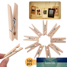 100Pcs Wooden Clothes Pegs Pine Garden Washing Line Airer Dry Line Wood Clips Pegs Clothespin Craft Clips Photo Paper Pegs 2020