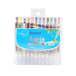 24 Colors Silky Oil Pastel Stick Rotary Crayon Children Painting Graffiti Pens Art Office Stationery Painting Supplies
