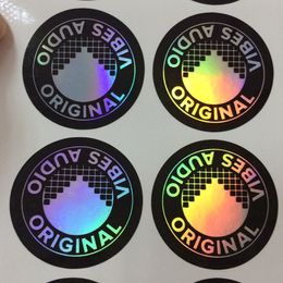 Custom Circle Holographic Stickers Labels Rainbow Colour Logo Waterproof Gift Seal Bottle Can Package Labels Any Size Shapes Available