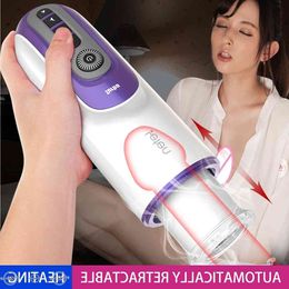 Automatic Thrust Telescopic Male Masturbator Sucking Heating Masturbation Cup Interactive Voice Vagina Electric Sex Toy for Men