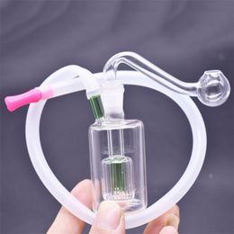 wholesale glass bottles oil burner Bong inline Perc Percolator mini Bubbler Smoking ash catcher water Pipe with glass oil burner pipe hose