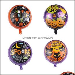 Event Festive Home & Garden 18Inch Happy Halloween Balloons Black Cat Spider Bat Foil Balloon Children Birthday Party Supplies Baby Toys Dec