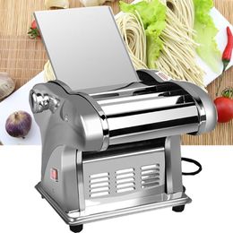 New220V Pressing Flour Machine Home Electric Noodle Automatic Pasta Machine Stainless Steel Noodle Cutting Dumpling Skin Machine135W