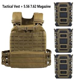 Vestes de chasse Tactical Molle Gilet avec 5.56 7.62mm Pochette de magazine Body Armor Porte-Plaque Pièce de poitrine CS PROTECTION MILITAIRE