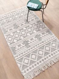 Carpets Nordic Wool Woven Carpet Vintage Handmade Floor Mat Morocco For Living Room Bedroom Bedside Sofa Coffee Table Rug