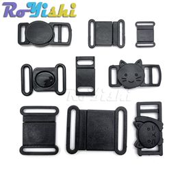 100pcs/pack Handicraft Making Tools and Accessories Black Release Bra Buckles Round Plastic Safety Breakaway for Pets Collar Paracord Bracelet