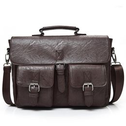 Retro Men's Briefcase Shoulder Bag Men Diagonal Multifunctional Leather Bags For Man Backpack Handbag Cross Crossbody Male1