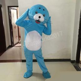 Halloween Blue Sea Lion Mascot Costume High Quality Customize Cartoon Anime theme character Unisex Adults Outfit Christmas Carnival fancy dress