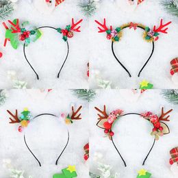 Hair Accessories Red Antler Headband Feather Bell Berry Christmas Day Child Card Issuance