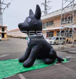 Advertising Black Colour Inflatable Dog for Tour Show Customised Giant blow up doggy mascot