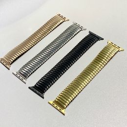 Elastic Flexible Watchbands Stainless Steel Bracelet Band Straps for Apple Watch Series 6 SE 5 4 3 2 iWatch Wristband 38/40mm 42/44mm